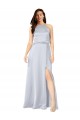 Cheap Sleeveless Halter Neck Silky Satin Fog Long Formal Dress Canada