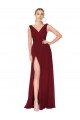 Cheap Sleeveless High Neck Chiffon Burgundy Long Black Tie Formal Dress Canada