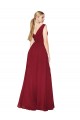 Cheap Sleeveless High Neck Chiffon Burgundy Long Black Tie Formal Dress Canada