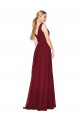 Cheap Sleeveless High Neck Chiffon Burgundy Long Formal Dress Canada