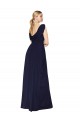 Cheap Sleeveless High Neck Chiffon Dark Navy A-Line Long Formal Dress Canada