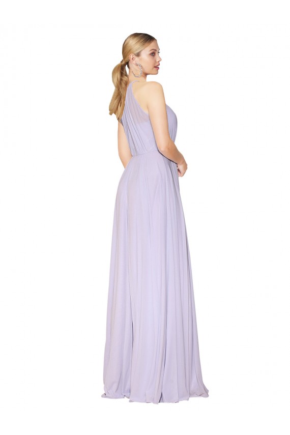 Cheap Sleeveless High Neck Chiffon Lilac Long Formal Dress Canada