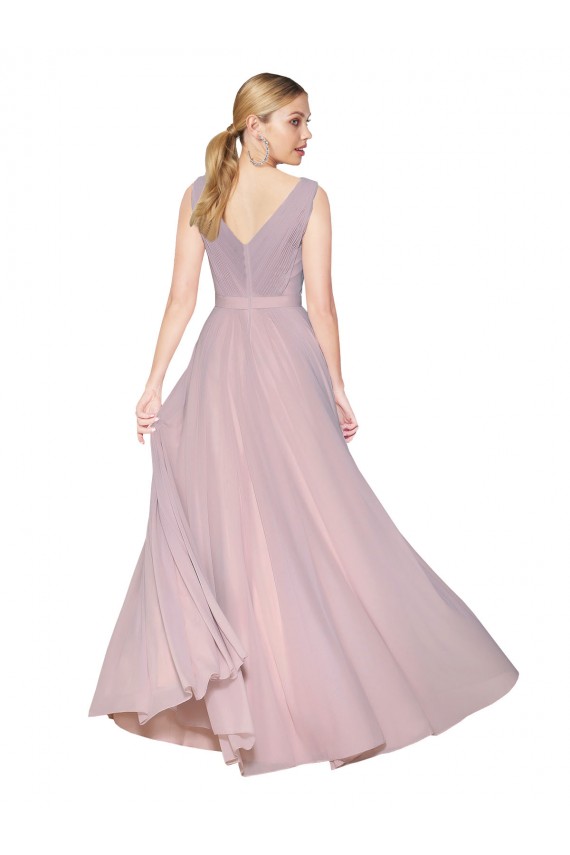 Cheap Sleeveless High Neck Chiffon Primrose Long Formal Dress Canada