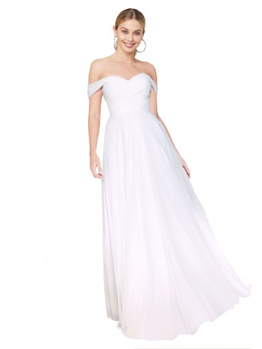 Cheap Sleeveless High Neck Chiffon White Long Formal Dress Canada
