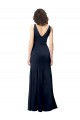 Cheap Sleeveless High Neck Stretch Crepe Dark Navy A-Line Long Formal Dress Canada