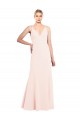 Cheap Sleeveless High Neck Stretch Crepe Pink Long Formal Dress Canada