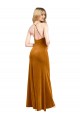 Cheap Sleeveless High Neck Stretch Velvet Gold Long Formal Dress Canada