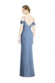 Cheap Cold Shoulder Jewel Chiffon Dusty Blue Long Formal Dress Canada