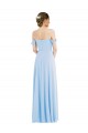 Cheap Sleeveless Off the Shoulder Chiffon Light Sky Blue Long Formal Dress Canada