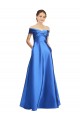 Cheap Sleeveless Off the Shoulder Satin Long Black Tie Formal Dress Canada