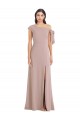 Cheap Sleeveless Off the Shoulder Stretch Crepe Dusty Pink Long Formal Dress Canada