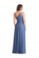 Cheap Sleeveless One Shoulder Chiffon Windsor Blue Long Formal Dress Canada