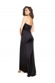 Cheap Sleeveless One Shoulder Silky Satin Black Long Formal Dress Canada