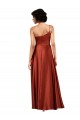 Cheap Sleeveless One Shoulder Silky Satin Burnt Orange Long Black Tie Formal Dress Canada