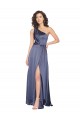 Cheap Sleeveless One Shoulder Silky Satin Dusk Long Formal Dress Canada