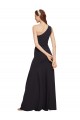 Cheap Sleeveless One Shoulder Stretch Crepe Dark Navy A-Line Long Formal Dress Canada
