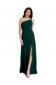 Cheap Sleeveless One Shoulder Stretch Crepe Midnight Green Long Formal Dress Canada