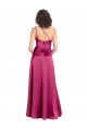 Cheap Sleeveless One Shoulder Stretch Satin Fuchsia Long Formal Dresses Canada