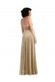 Cheap Sleeveless Square Neck Stretch Velvet Champagne Long Formal Dress Canada