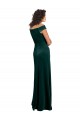 Cheap Cap Sleeves Square Neck Stretch Velvet Dark Green Long Formal Dress Canada