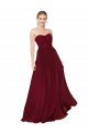 Cheap Sleeveless Strapless Chiffon Burgundy Long Formal Dress Canada