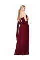 Cheap Sleeveless Strapless Chiffon Burgundy Long Formal Dress Canada