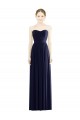 Cheap Sleeveless Strapless Chiffon Dark Navy Long Formal Dress Canada
