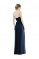 Cheap Sleeveless Strapless Chiffon Dark Navy Long Formal Dress Canada
