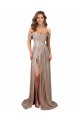 Cheap Sleeveless Strapless Sequin Champagne Long Formal Dress Canada