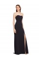 Cheap Sleeveless Strapless Stretch Crepe Dark Navy Long Formal Dresses Canada
