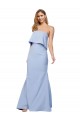 Cheap Sleeveless Strapless Stretch Crepe Light Sky Blue Long Formal Gowns Canada