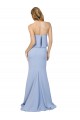 Cheap Sleeveless Strapless Stretch Crepe Light Sky Blue Long Formal Gowns Canada