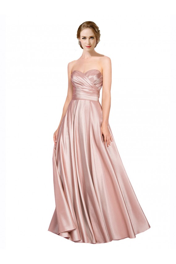 Cheap Sleeveless Strapless Stretch Satin Long Black Tie Formal Dress Canada