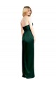 Cheap Sleeveless Strapless Stretch Satin Hunter Long Formal Dress Canada