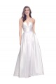 Cheap Sleeveless Strapless Stretch Satin White Long Formal Dress Canada