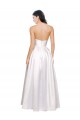 Cheap Sleeveless Strapless Stretch Satin White Long Formal Dress Canada