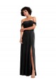 Cheap Sleeveless Strapless Stretch Velvet Black Long Formal Dress Canada