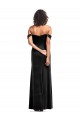 Cheap Sleeveless Strapless Stretch Velvet Black Long Formal Dress Canada