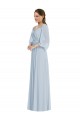 Cheap Puff Sleeves Sweetheart Chiffon Sea Glass Long Formal Dress Canada