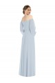 Cheap Puff Sleeves Sweetheart Chiffon Sea Glass Long Formal Dress Canada