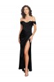 Cheap Sleeveless Sweetheart Silky Satin Black Long Black Tie Formal Dress Canada
