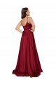 Cheap Sleeveless Sweetheart Silky Satin French Blue Long Black Tie Formal Dress Canada