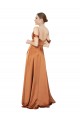 Cheap Cold Shoulder Sweetheart Silky Satin Orange Long Formal Dress Canada