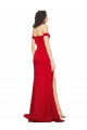 Cheap Sleeveless Sweetheart Silky Satin Red Long Formal Dress Canada
