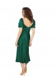 Cheap Short Sleeves Sweetheart Silky Satin Hunter Midi Length Formal Dress Canada