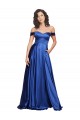 Cheap Sleeveless Sweetheart Stretch Satin Royal Blue Sweep Train Formal Dress Canada