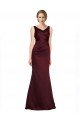 Cheap Sleeveless V-Neck Satin Burgundy Long Black Tie Formal Dress Canada