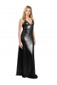 Cheap Sleeveless V-Neck Sequin Black Long Formal Dress Canada