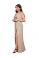 Cheap Sleeveless V-Neck Sequin Gold Long Black Tie Plus Size Formal Dress Canada