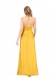 Cheap Sleeveless V-Neck Silky Satin Long Formal Dress Canada